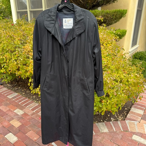 London Fog Black Trench Coat with Removable Lining - Picture 1 of 10